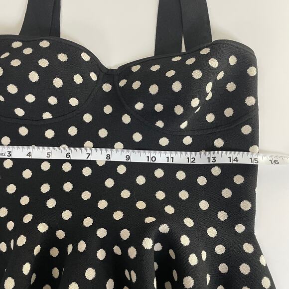 Express Women's Body Contour Polka Dot Sweater Medium Black and Off White - Picture 10 of 11